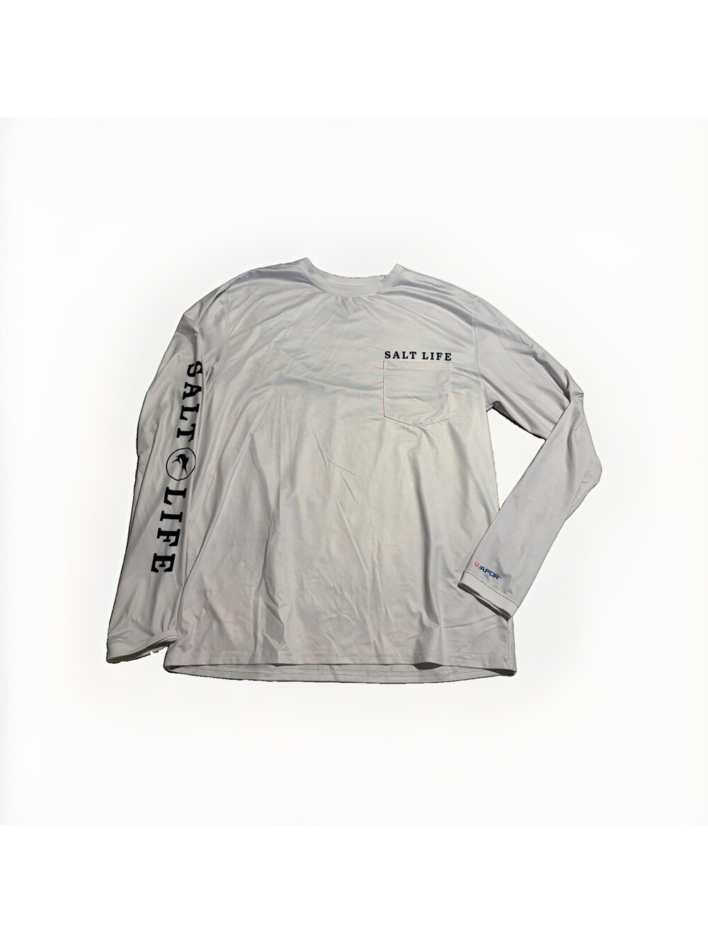 Salt Life SLX Performance Fishing Shirt Mens Me White Long Sleeve Salty Times